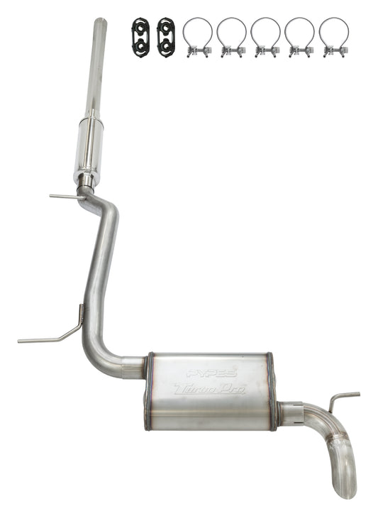Pypes Performance Exhaust Exhaust System - Turbo Pro Series - Cat-Back - 2.5 in Diameter - Stainless - Natural - Jeep