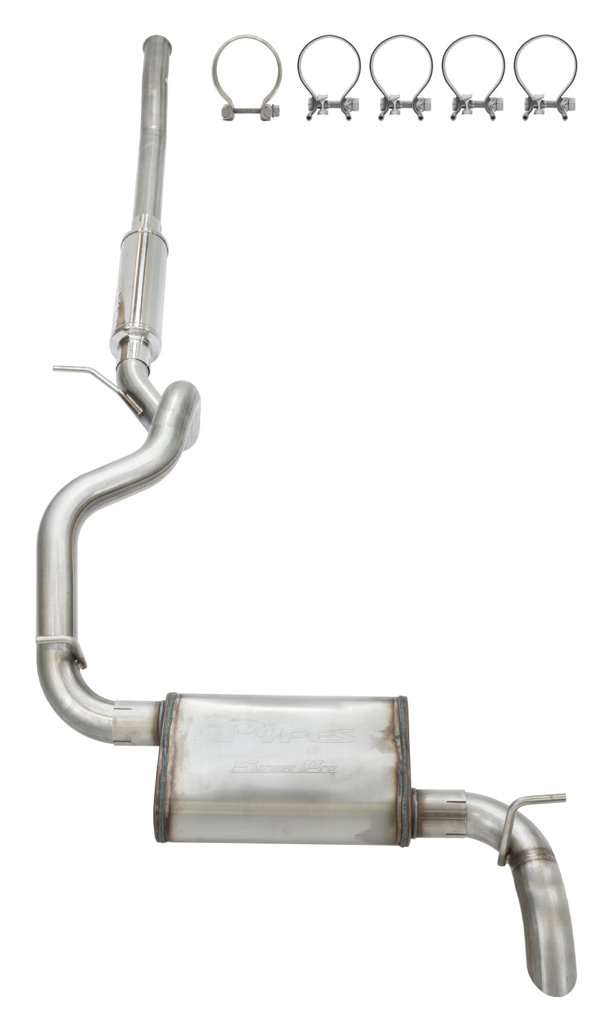 Pypes Performance Exhaust Exhaust System - High Ground Clearance Quiet - Single - Cat-Back - 2.5 in Diameter -