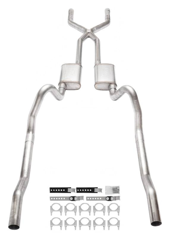 Pypes Performance Exhaust Exhaust System - Header-Back - 3 in Diameter - Stainless - Mopar B-Body 1966-74 - Kit