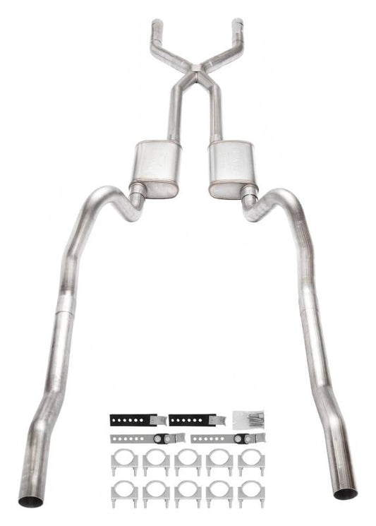Pypes Performance Exhaust Exhaust System - Header-Back - 3 in Diameter - Stainless - Mopar B-Body 1966-74 - Kit