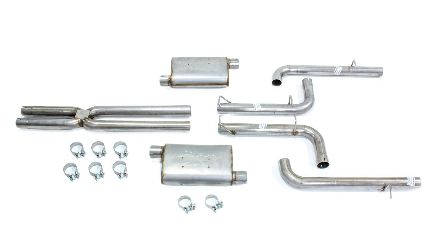 Pypes Performance Exhaust Exhaust System - Street Pro X-Pipe System - Cat-Back - 2.5 in Diameter - 2.5 in Tips -