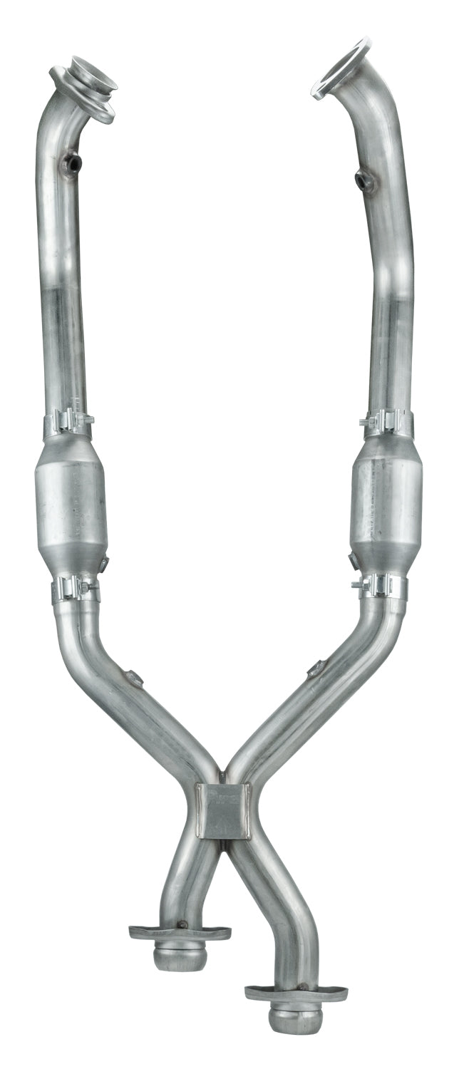 Pypes Performance Exhaust Exhaust X-Pipe - Ceramic Catalytic Converters - 2.5 in Diameter - Stainless - Natural - Ford