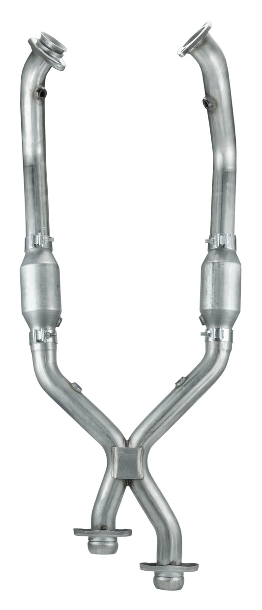 Pypes Performance Exhaust Exhaust X-Pipe - Ceramic Catalytic Converters - 2.5 in Diameter - Stainless - Natural - Ford