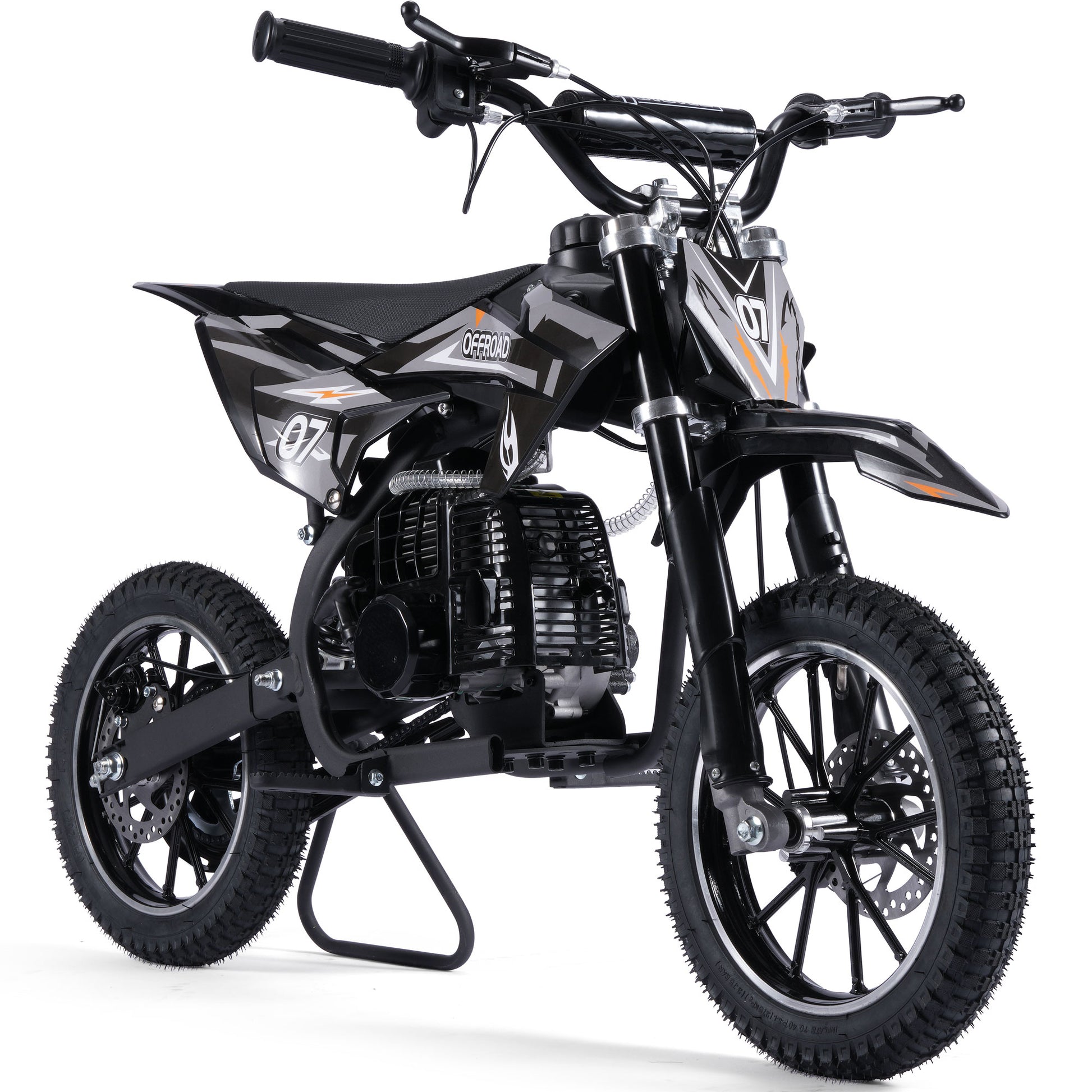 MotoTec Pioneer 49cc 2-Stroke Kids Gas Dirt Bike Black