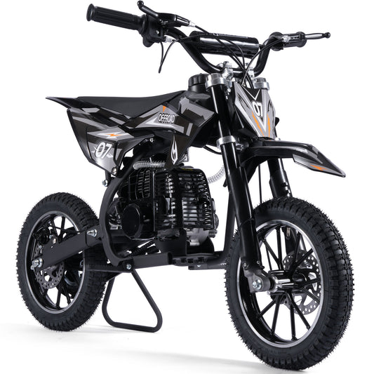 MotoTec Pioneer 49cc 2-Stroke Kids Gas Dirt Bike Black