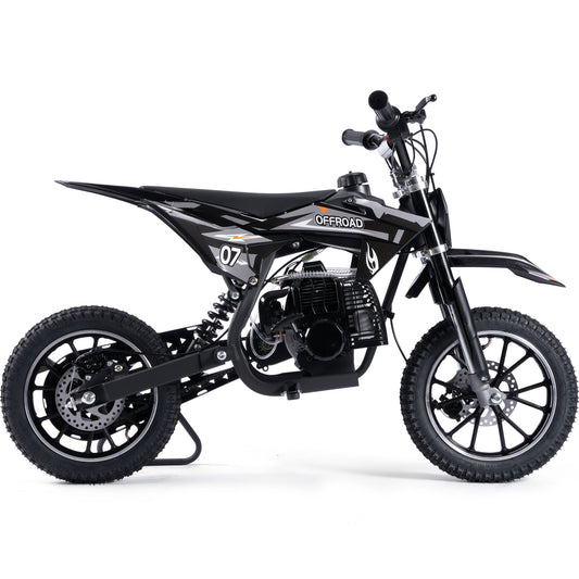 MotoTec Pioneer 49cc 2-Stroke Kids Gas Dirt Bike Black - view 2