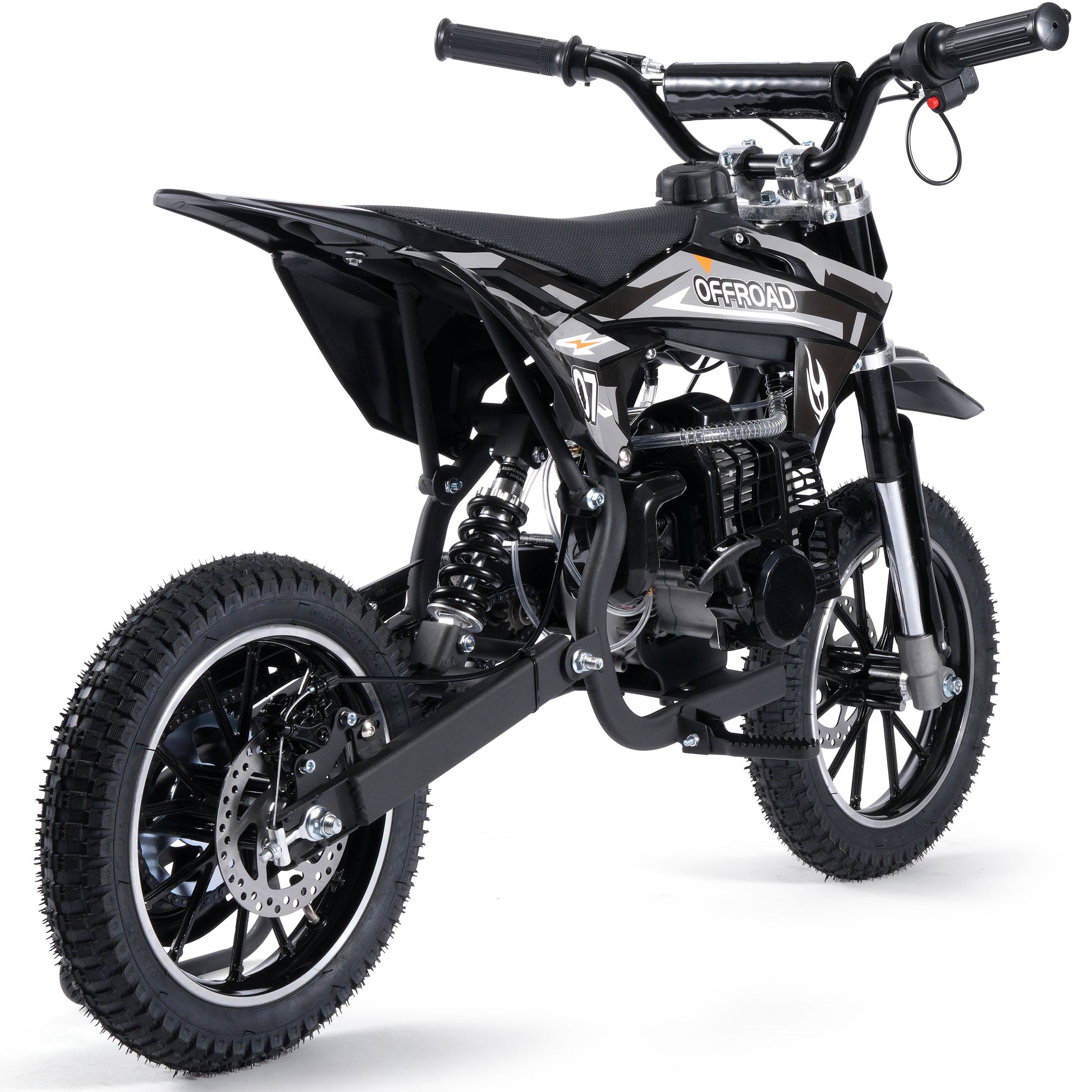 MotoTec Pioneer 49cc 2-Stroke Kids Gas Dirt Bike Black - view 3