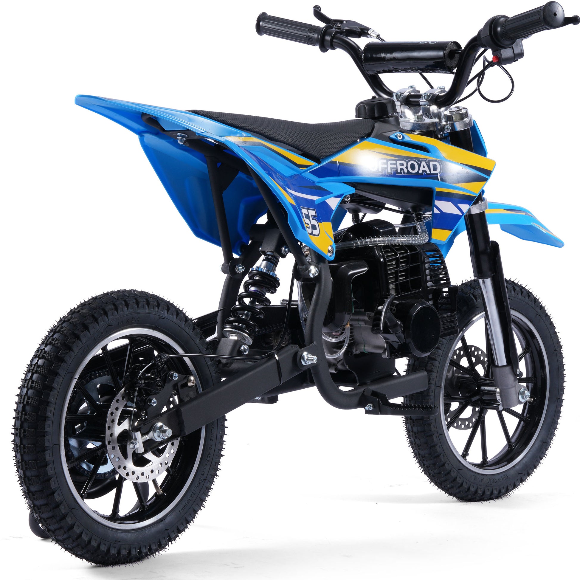 MotoTec Pioneer 49cc 2-Stroke Kids Gas Dirt Bike Blue - view 3