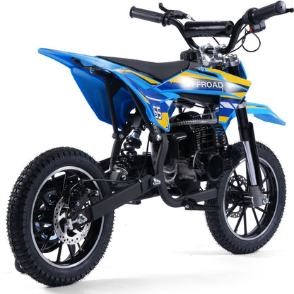 MotoTec Pioneer 49cc 2-Stroke Kids Gas Dirt Bike Blue - view 3