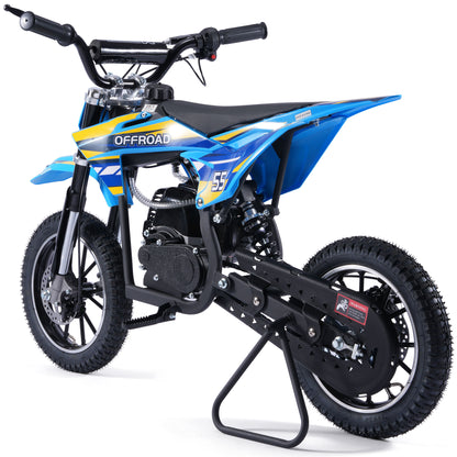 MotoTec Pioneer 49cc 2-Stroke Kids Gas Dirt Bike Blue - view 4