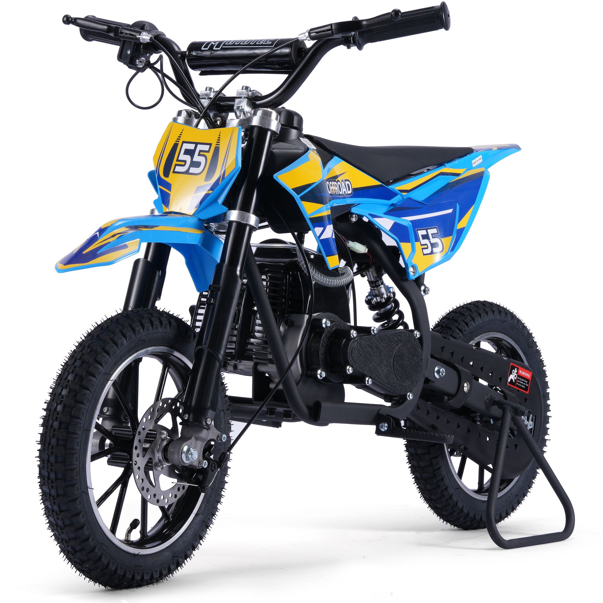 MotoTec Pioneer 49cc 2-Stroke Kids Gas Dirt Bike Blue - view 6