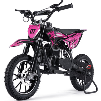 MotoTec Pioneer 49cc 2-Stroke Kids Gas Dirt Bike Pink - view 6