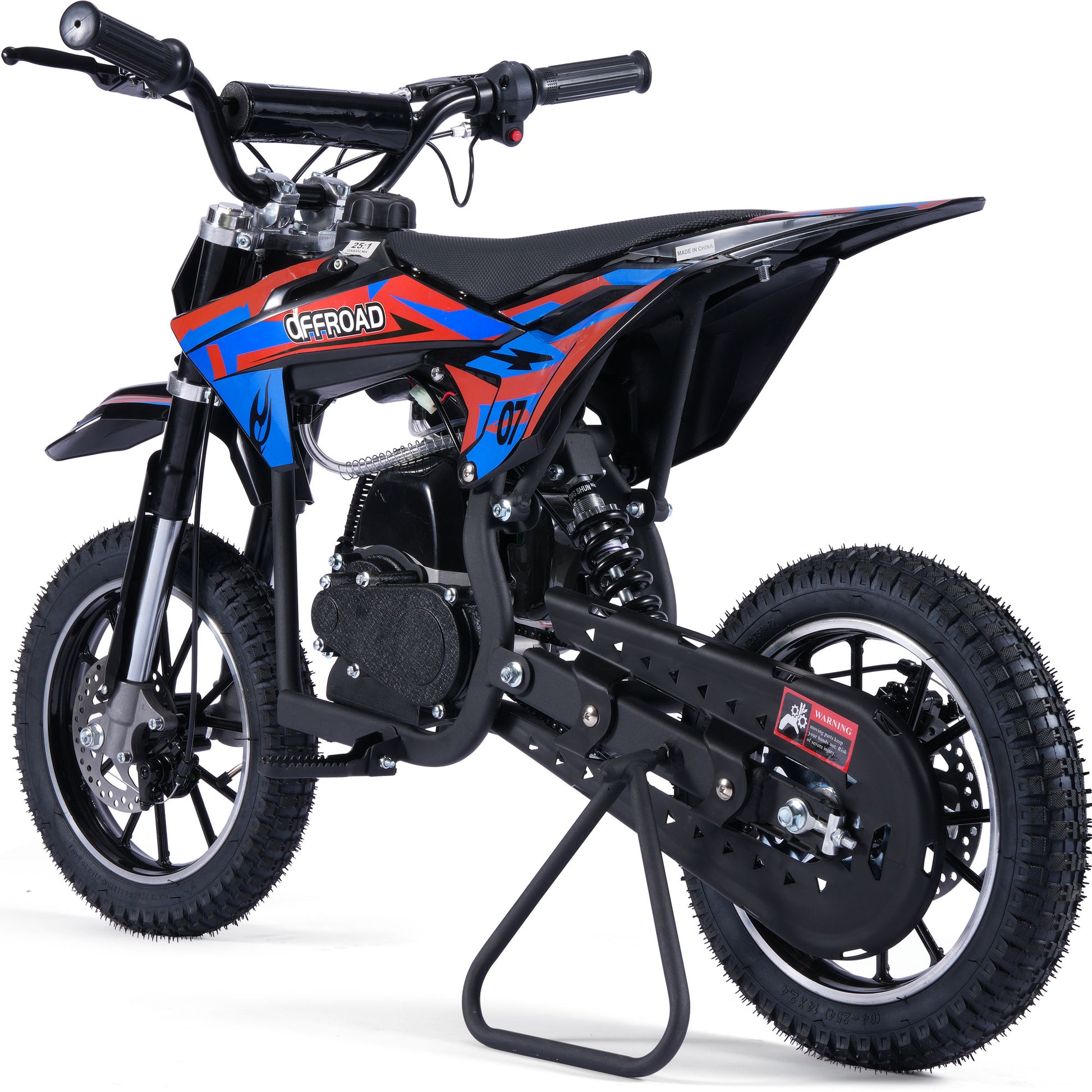 MotoTec Pioneer 49cc 2-Stroke Kids Gas Dirt Bike Red - view 4