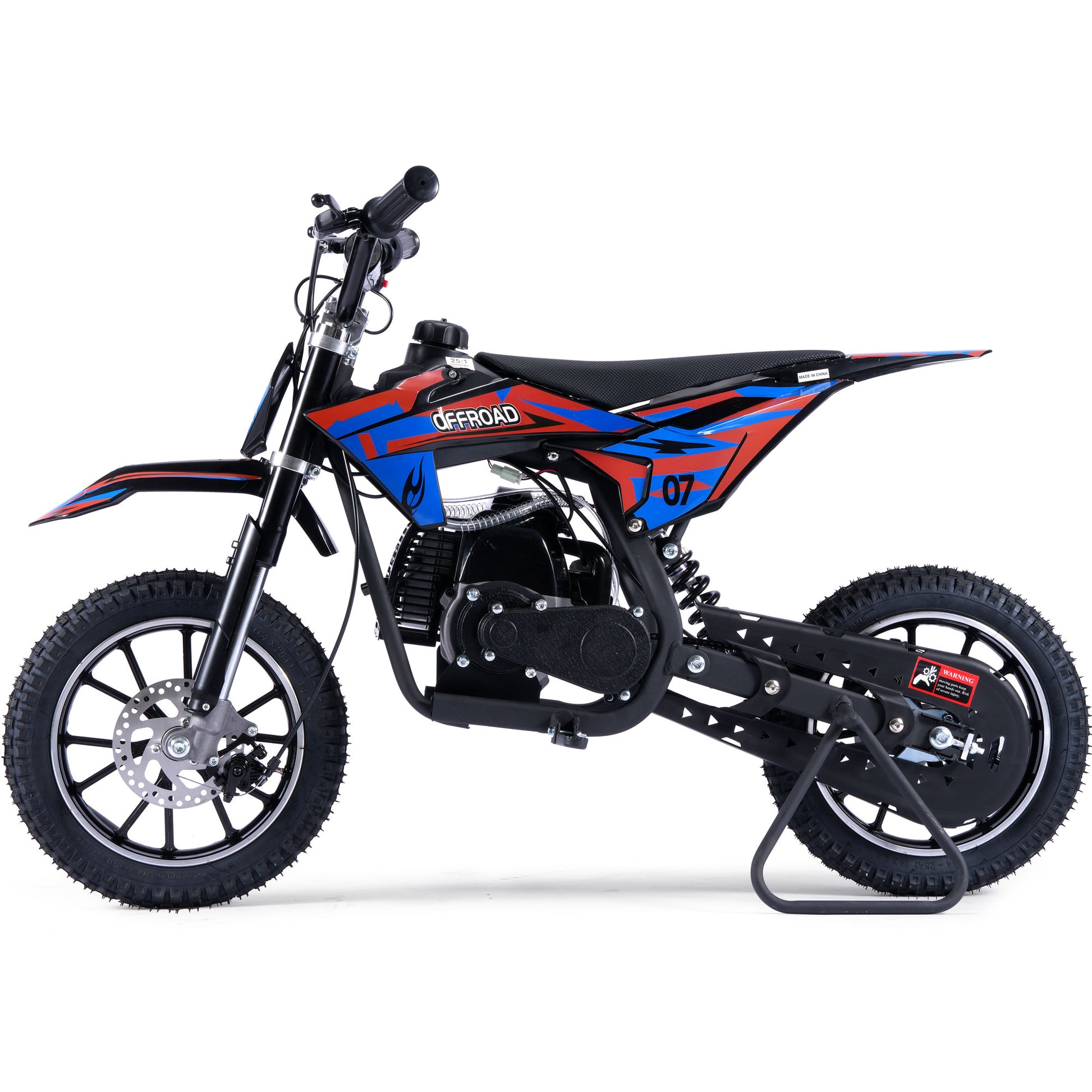 MotoTec Pioneer 49cc 2-Stroke Kids Gas Dirt Bike Red - view 5