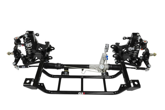 Qa1 Front Suspension Kit - Single Adjustable - Control Arms / Hardware / Shocks / Springs - Steel - Black Powder Coat