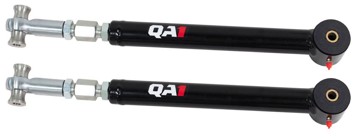 Qa1 Trailing Arm - Rear - Lower - Adjustable - Tubular - Greaseable - Polyurethane Bushing - Steel - Black Powder Coat