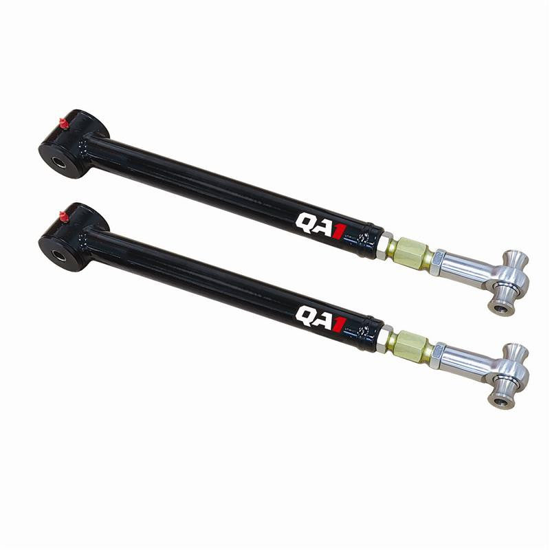 Qa1 Trailing Arm - Rear - Lower - Adjustable - Tubular - Greaseable - Polyurethane Bushing - Steel - Black Powder Coat