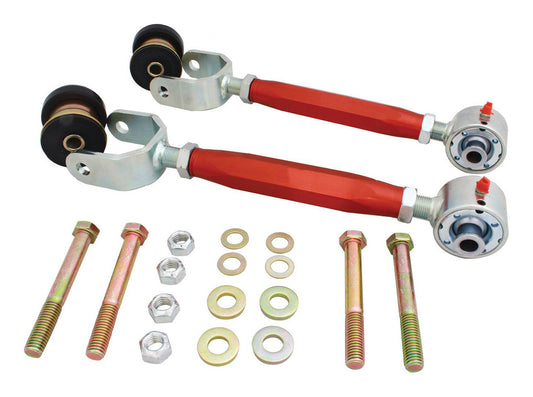 Qa1 Trailing Arm - Rear - Upper - Tubular - Greasable - Adjustable - Polyurethane Bushings - Aluminum - Red Anodized -