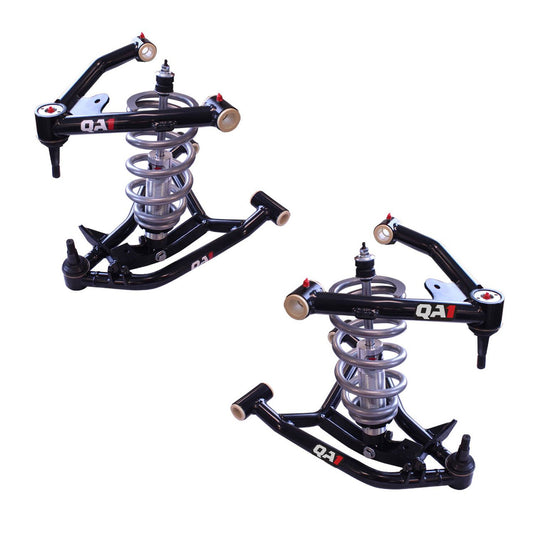 Qa1 Coilover Conversion Kit - Upper / Lower - Tubular - Adjustable - 550 lb/in Spring Rate - Steel - Black Paint -