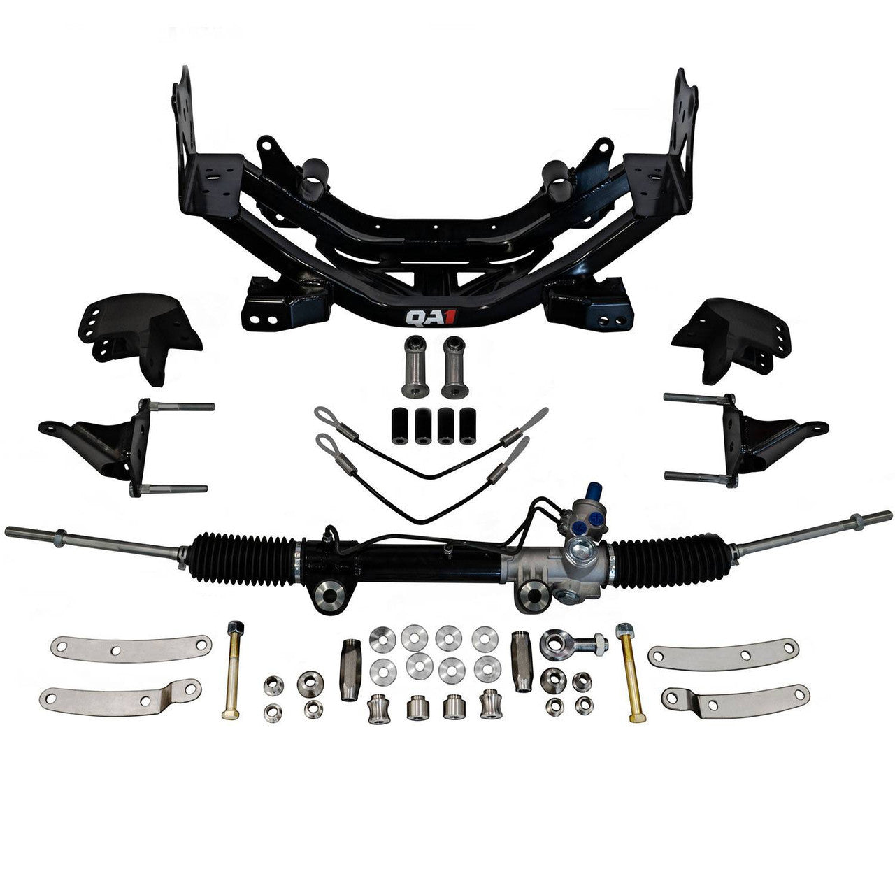 Qa1 K-Member - Tubular - Brackets / Steering Rack / Hardware - Steel - Black Powder Coat - GM Fullsize Truck 1973-87 -
