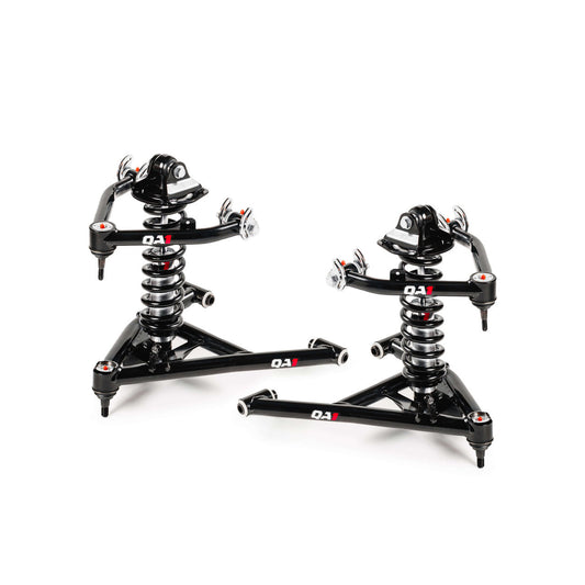 Qa1 Front Suspension Kit - Double Adjustable - Brackets / Control Arms / Hardware / Coilovers - Steel - Black Powder