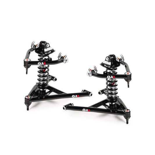 Qa1 Front Suspension Kit - Single Adjustable - Brackets / Control Arms / Hardware / Coilovers - Steel - Black Powder