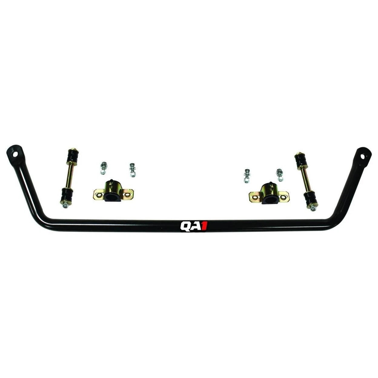 Qa1 Sway Bar - Front - 1.125 in Diameter - End Links / Hardware / Greasable Polyurethane Bushings - Chromoly - Black