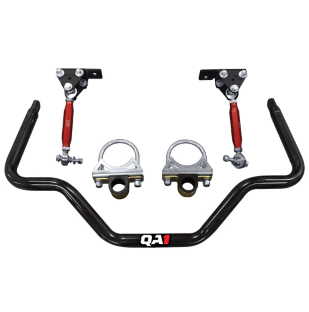 Qa1 Sway Bar - Rear - 1.25 in Diameter - End Links / Hardware / Polyurethane Bushings - Chromoly - Black Powder Coat -