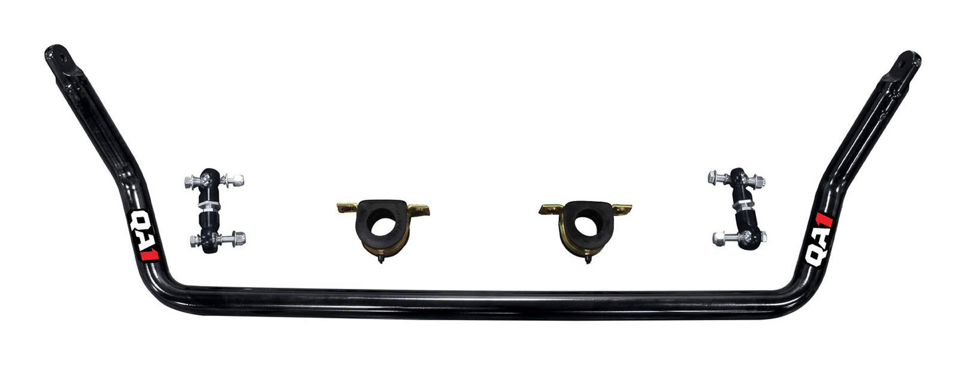 Qa1 Sway Bar - Front - 1.375 in Diameter - End Links / Hardware / Greasable Polyurethane Bushings - Chromoly - Black