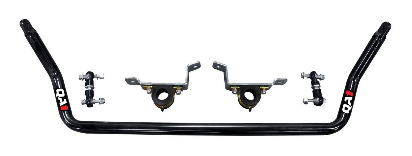 Qa1 Sway Bar - Front - 1.375 in Diameter - End Links / Greasable Polyurethane Bushings - Chromoly - Black Powder Coat