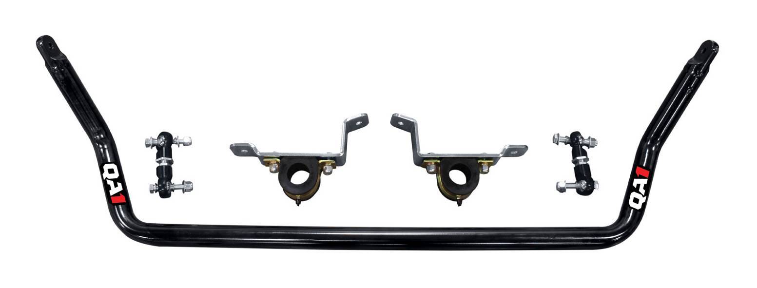 Qa1 Sway Bar - Front - 1.375 in Diameter - End Links / Greasable Polyurethane Bushings - Chromoly - Black Powder Coat