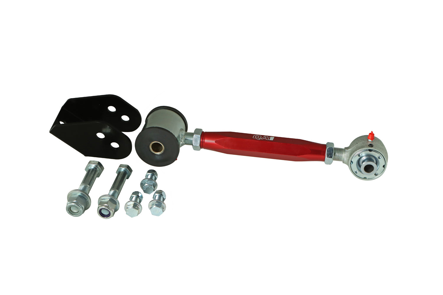 Qa1 Trailing Arm - Rear - Upper - Tubular - Greaseable - Adjustable - Polyurethane Bushings - Aluminum - Red Anodized