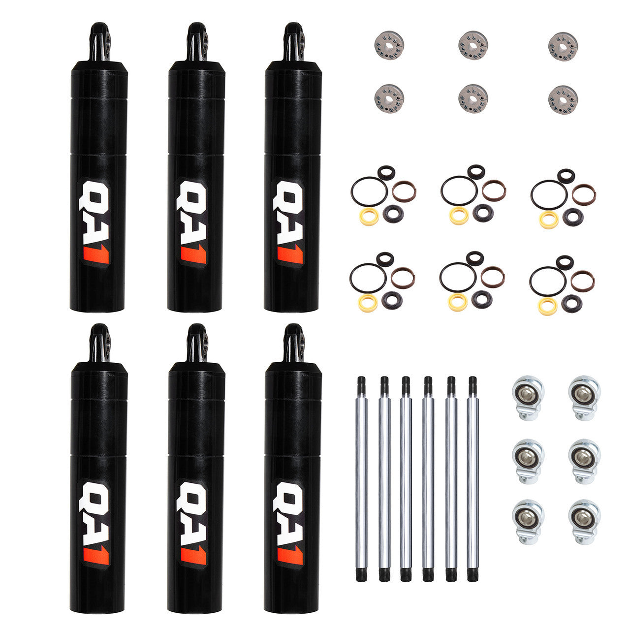 Qa1 Shock - 5Q Series - Twintube - Rebuildable - 8 in Travel - 2.062 in OD - Dry Valve - Steel - Black Zinc Oxide -
