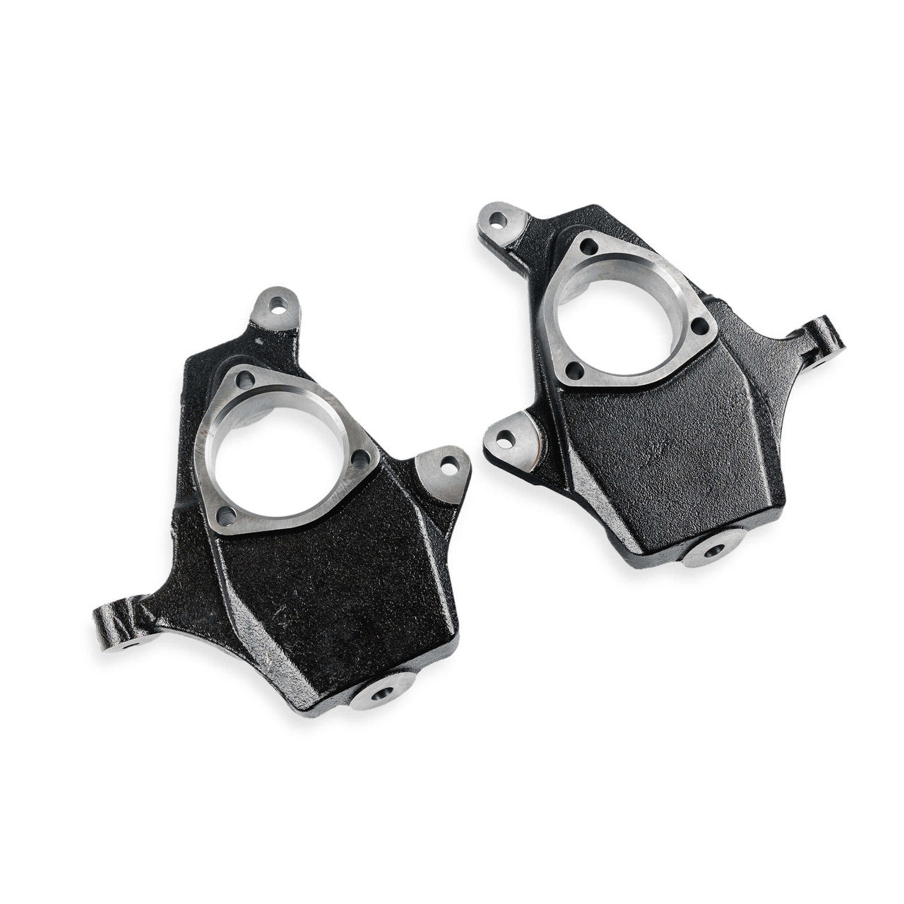 Qa1 Spindle - 2 in Drop - Driver / Passenger Side - Iron - Black Paint - GM Fullsize Truck 1999-2006 - Pair