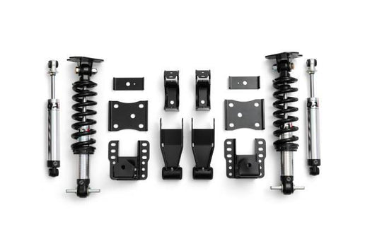 Qa1 Lowering Kit - 3 in Front / 6 in Rear - Single Adjustable - Shocks / Struts / Shackles / Brackets / Hardware - 2WD