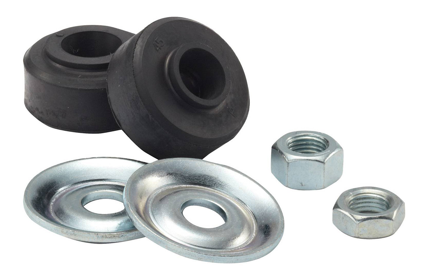 Qa1 Shock End - Rubber Bushing - 8 mm x 1.0 Right Hand Thread - 13 mm Head - Steel - Zinc Plated - Kit