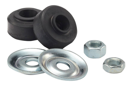 Qa1 Shock End - Rubber Bushing - 8 mm x 1.0 Right Hand Thread - 13 mm Head - Steel - Zinc Plated - Kit