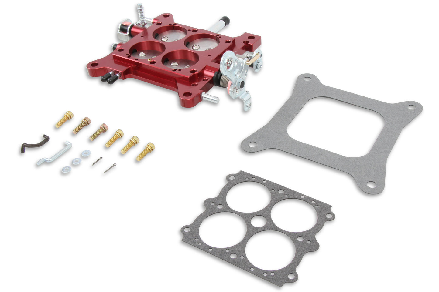 Quick Fuel Technology Carburetor Base Plate - Complete - Aluminum - Red Anodized - Holley 4150 / Quick Fuel Carburetor