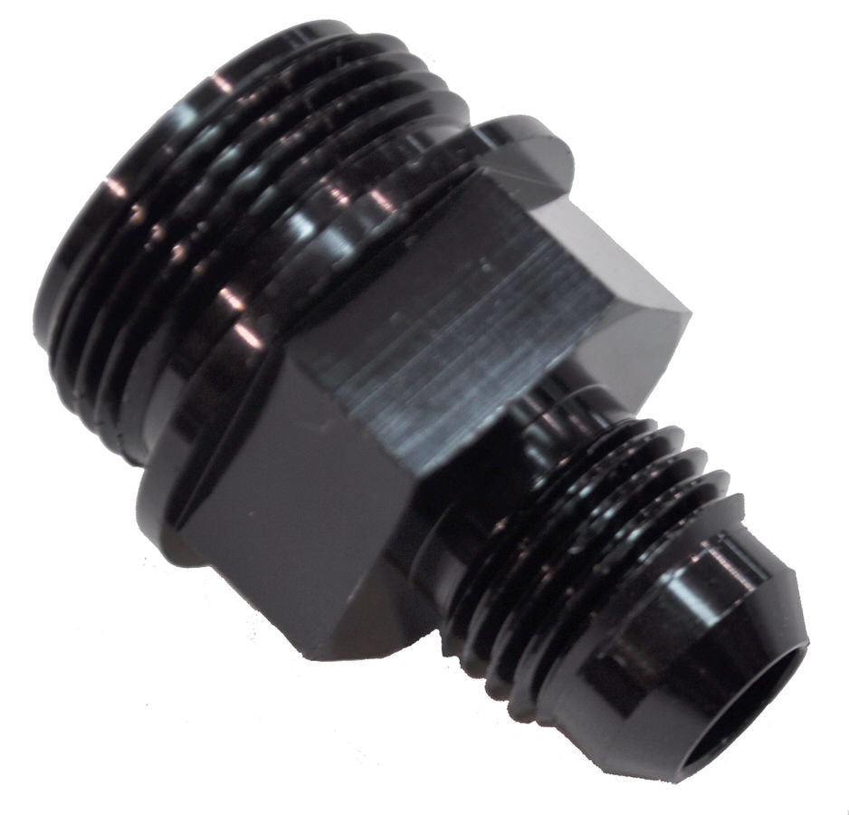 Quick Fuel Technology Fitting - Adapter - Straight - 6 AN Male to 7/8-20 in Male - Aluminum - Black Anodized - Each