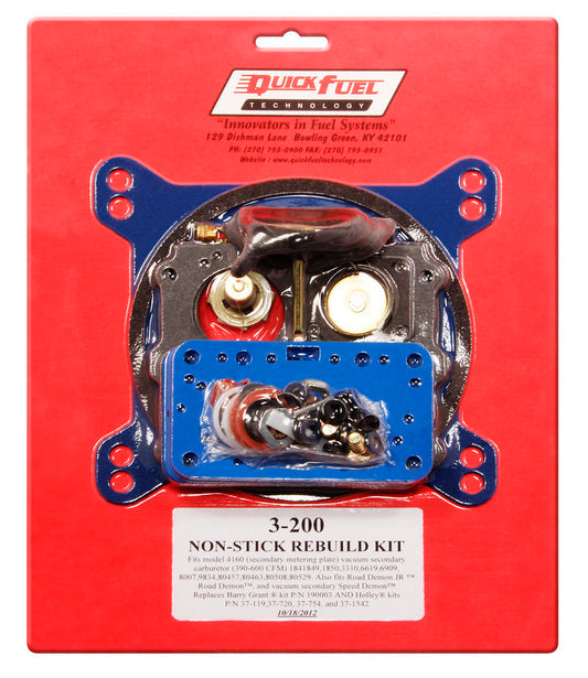 Quick Fuel Technology Carburetor Rebuild Kit - Performance - 390 to 850 CFM - Holley 4160 / Quick Fuel Carburetors -