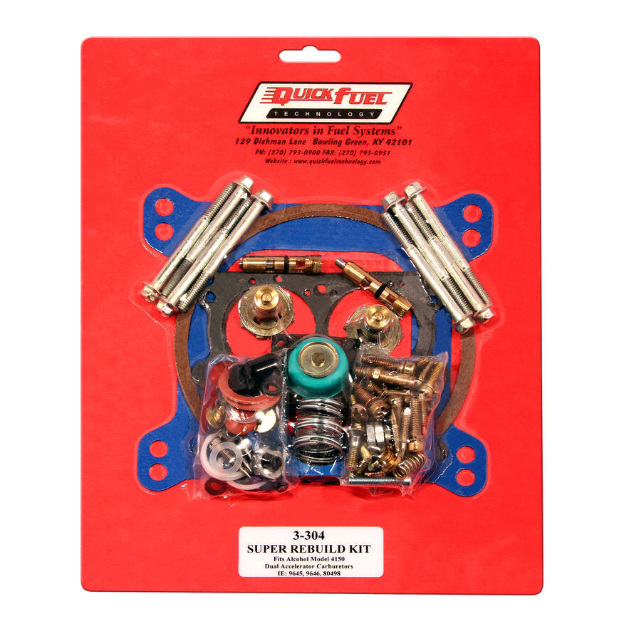 Quick Fuel Technology Carburetor Rebuild Kit - Super Non-Stick - Holley 4150 / Quick Fuel Carburetors - Alcohol - Kit