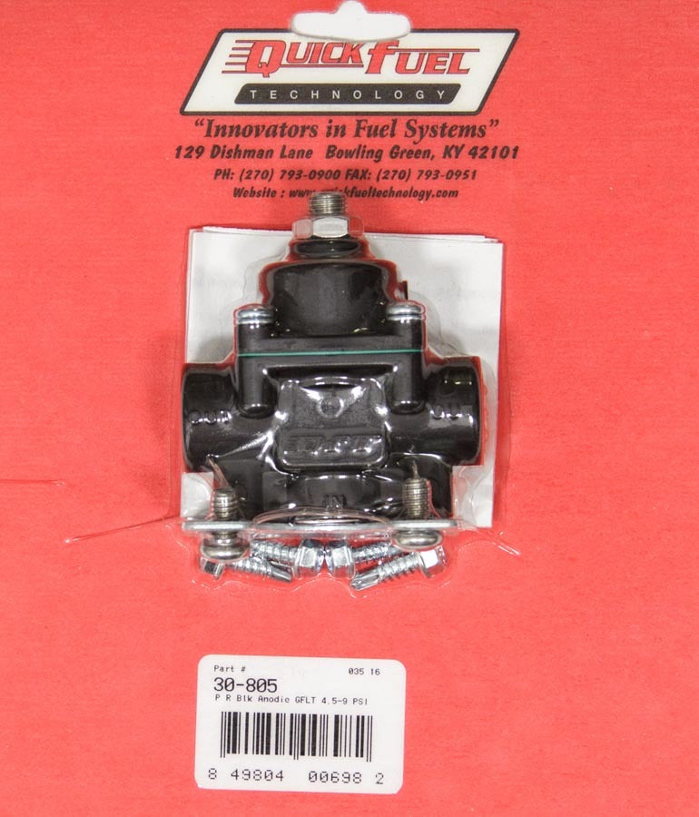 Quick Fuel Technology Fuel Pressure Regulator - 4-1/2 to 9 psi - In-Line - 3/8 in NPT Inlet - 3/8 in NPT Outlet -