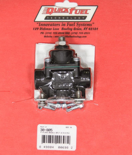Quick Fuel Technology Fuel Pressure Regulator - 4-1/2 to 9 psi - In-Line - 3/8 in NPT Inlet - 3/8 in NPT Outlet -