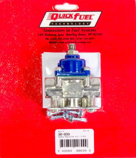 Quick Fuel Technology Fuel Pressure Regulator - 4-1/2 to 9 psi - In-Line - 3/8 in NPT Female Inlet - 3/8 in NPT Female