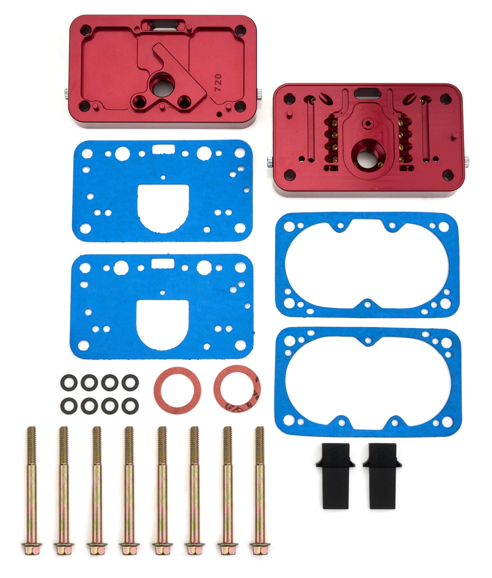 Quick Fuel Technology Metering Block - Primary / Secondary - E85 - Gaskets / Screws / Seals / Vent Baffle - Aluminum -