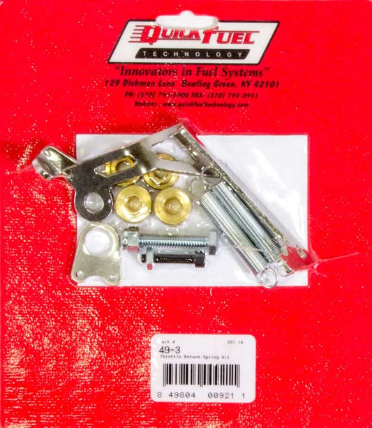 Quick Fuel Technology Throttle Return Spring Kit - Carb Mount - Dual Springs - Steel - Zinc Oxide - Holley 4150 /