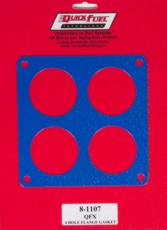 Quick Fuel Technology Carburetor Base Plate Gasket - 4-Barrel - 4 Hole - 0.063 in Thick Reusable - Composite - 1450