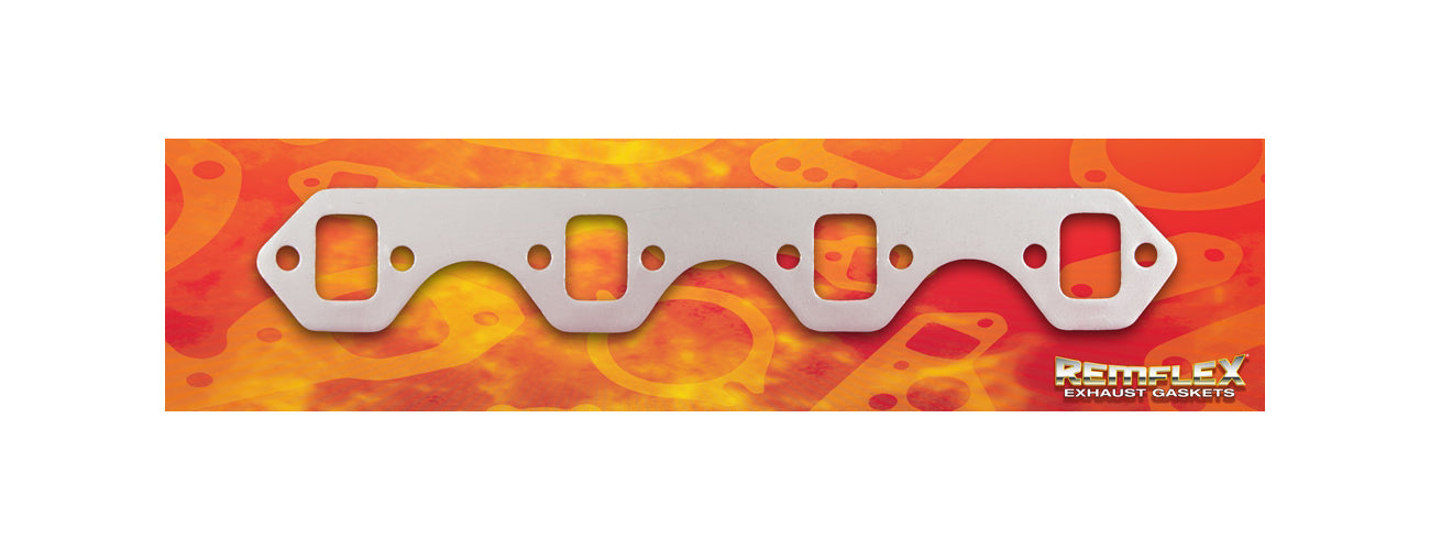 Remflex Exhaust Gaskets Exhaust Header / Manifold Gasket - 1.125 in W x 1.500 in H Square Ports - Graphite - Small