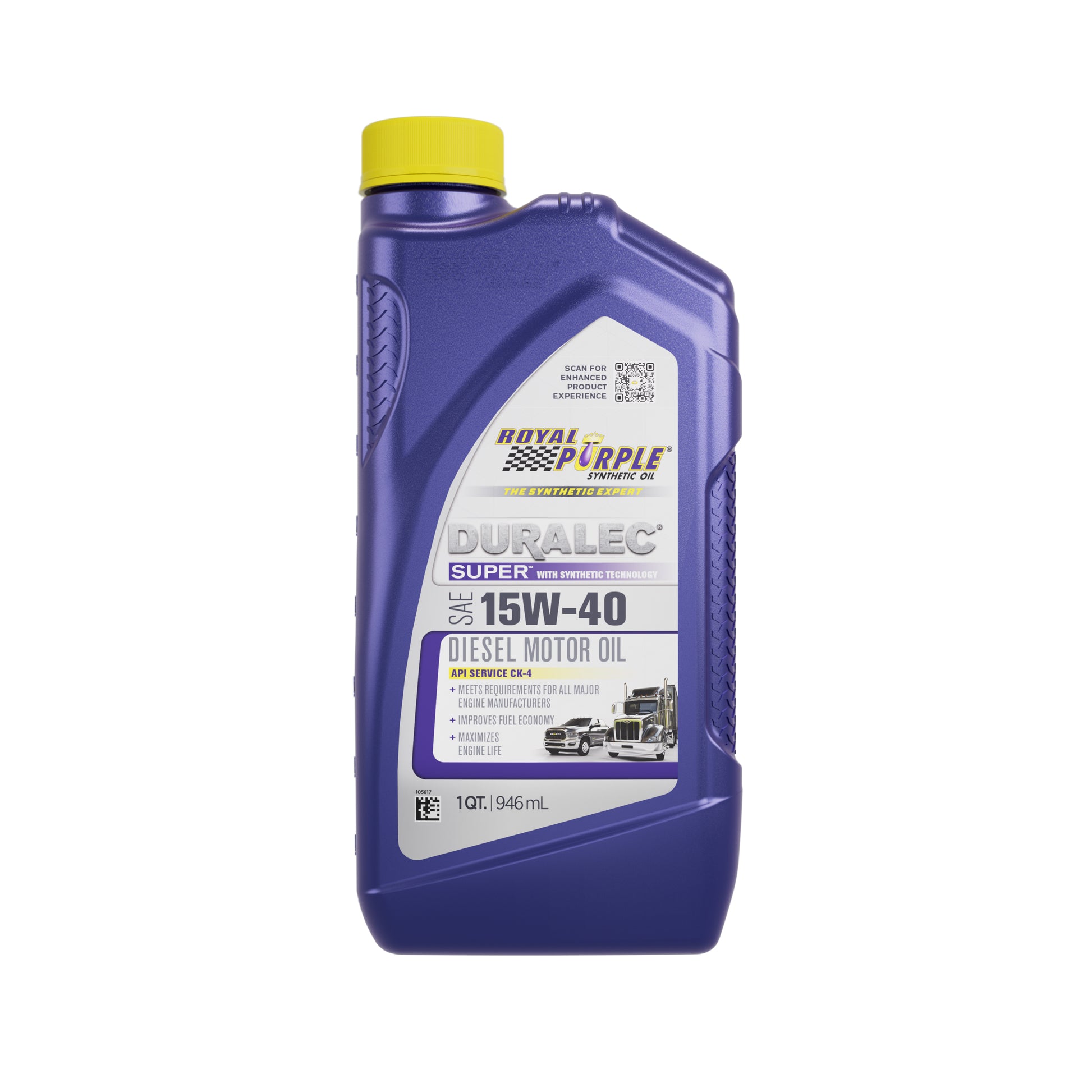 Royal Purple Motor Oil - Duralec Super - 15W40 - Synthetic - 1 qt Bottle - Each
