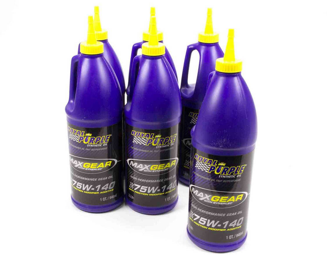 Royal Purple Gear Oil - Max Gear - 75W140 - Limited Slip Additive - Synthetic - 1 qt Bottle - Set of 6